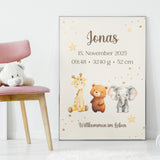 Personalisierbares Geburtsbild Jonas