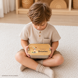 Personalisierte Brotdose mit Namen & Wunschtier – Edelstahl mit Bambusdeckel 700ml