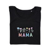 T-Shirt Mama + Wild Blumen Bestickung