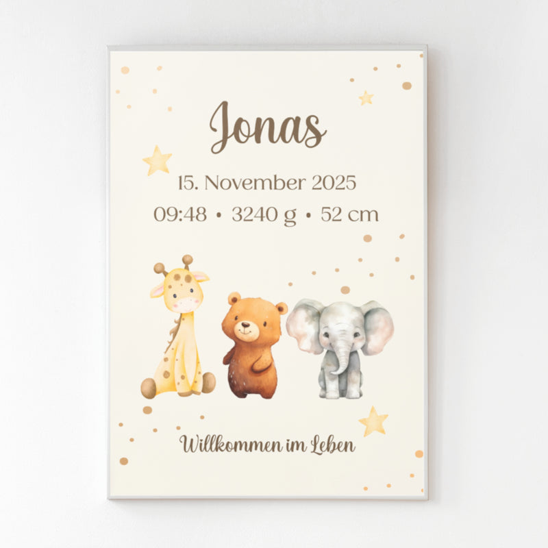 Personalisierbares Geburtsbild Jonas