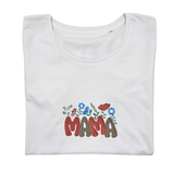 T-Shirt Mama + Blumen Bestickung