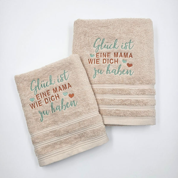 Handtuch Glück ist eine Mama...