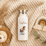 Personalisierte Thermoflasche für Kinder mit Namen & Tiermotiv – 500 ml Edelstahl