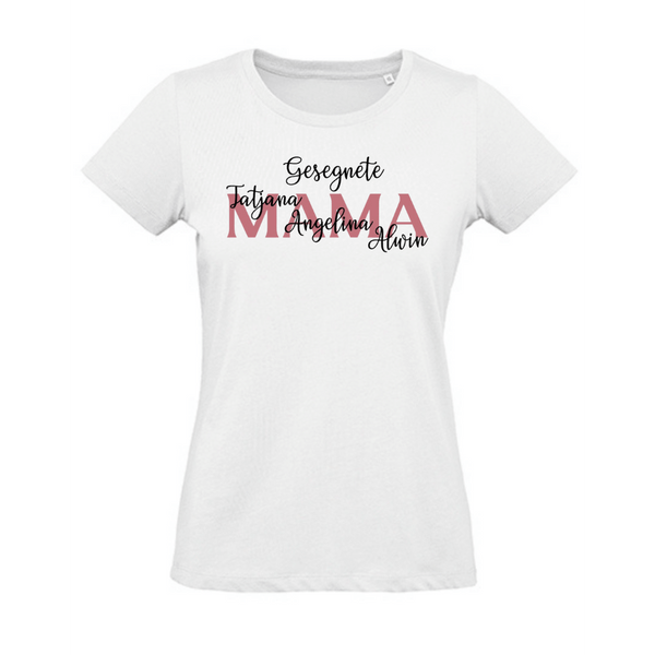 Gesegnete Mama T-Shirt + Max. 3 Kindernamen Variante 1